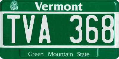 VT license plate TVA368