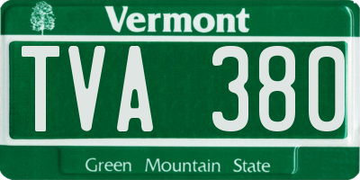 VT license plate TVA380