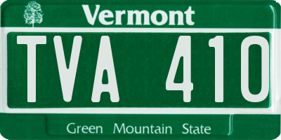 VT license plate TVA410