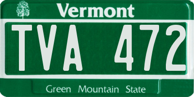 VT license plate TVA472