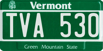 VT license plate TVA530