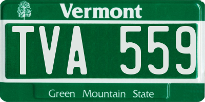 VT license plate TVA559