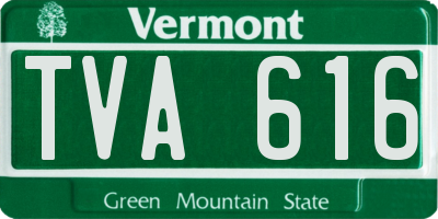 VT license plate TVA616