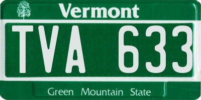 VT license plate TVA633