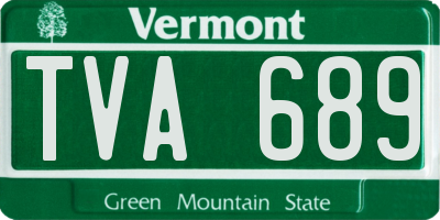 VT license plate TVA689