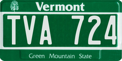 VT license plate TVA724