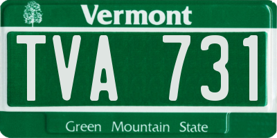 VT license plate TVA731