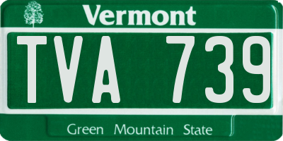 VT license plate TVA739