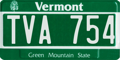 VT license plate TVA754