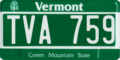 VT license plate TVA759