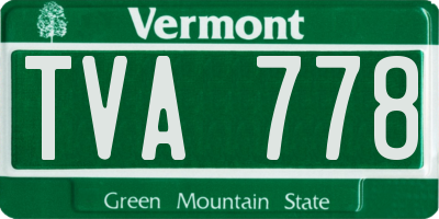 VT license plate TVA778