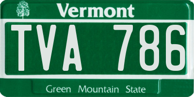 VT license plate TVA786