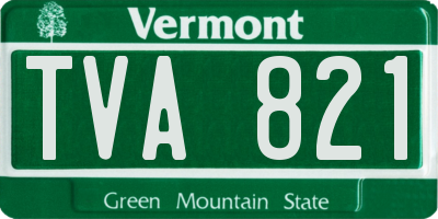 VT license plate TVA821