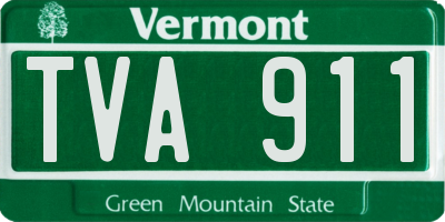 VT license plate TVA911