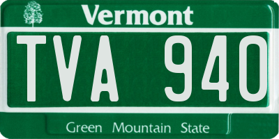VT license plate TVA940