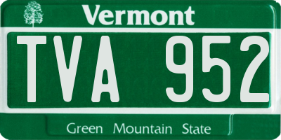 VT license plate TVA952