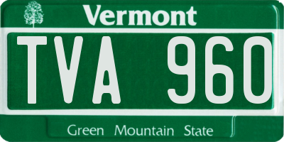 VT license plate TVA960