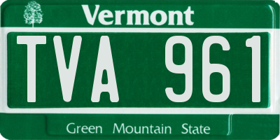 VT license plate TVA961