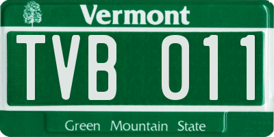 VT license plate TVB011
