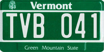 VT license plate TVB041