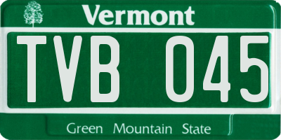 VT license plate TVB045