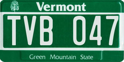VT license plate TVB047