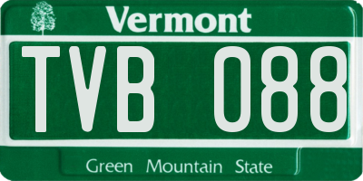 VT license plate TVB088