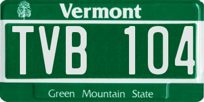 VT license plate TVB104