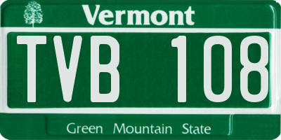 VT license plate TVB108