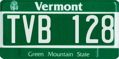 VT license plate TVB128