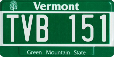 VT license plate TVB151