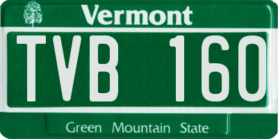 VT license plate TVB160