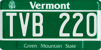 VT license plate TVB220