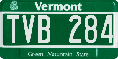 VT license plate TVB284
