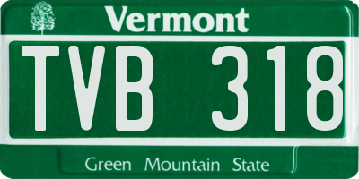 VT license plate TVB318