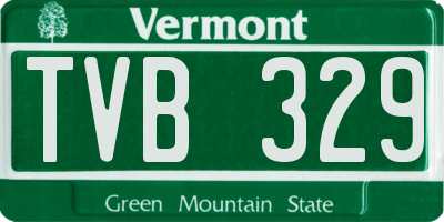 VT license plate TVB329
