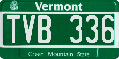 VT license plate TVB336