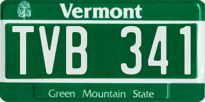 VT license plate TVB341