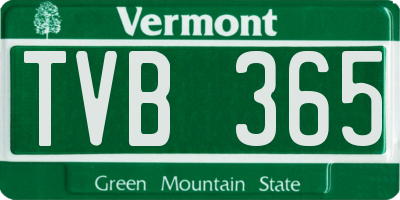 VT license plate TVB365
