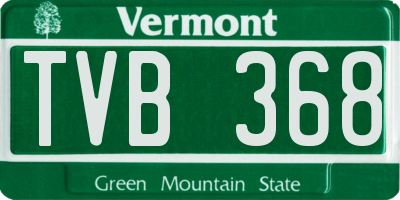 VT license plate TVB368