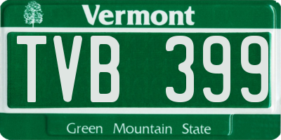 VT license plate TVB399