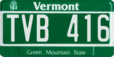 VT license plate TVB416
