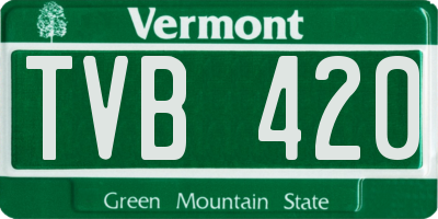 VT license plate TVB420