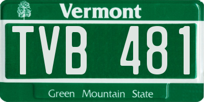 VT license plate TVB481
