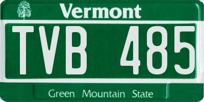 VT license plate TVB485