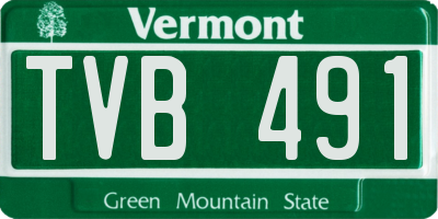 VT license plate TVB491
