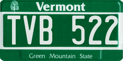 VT license plate TVB522