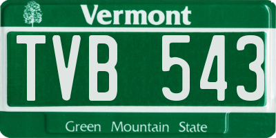 VT license plate TVB543