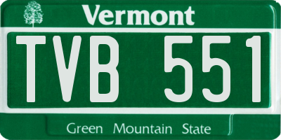 VT license plate TVB551