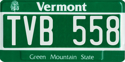 VT license plate TVB558